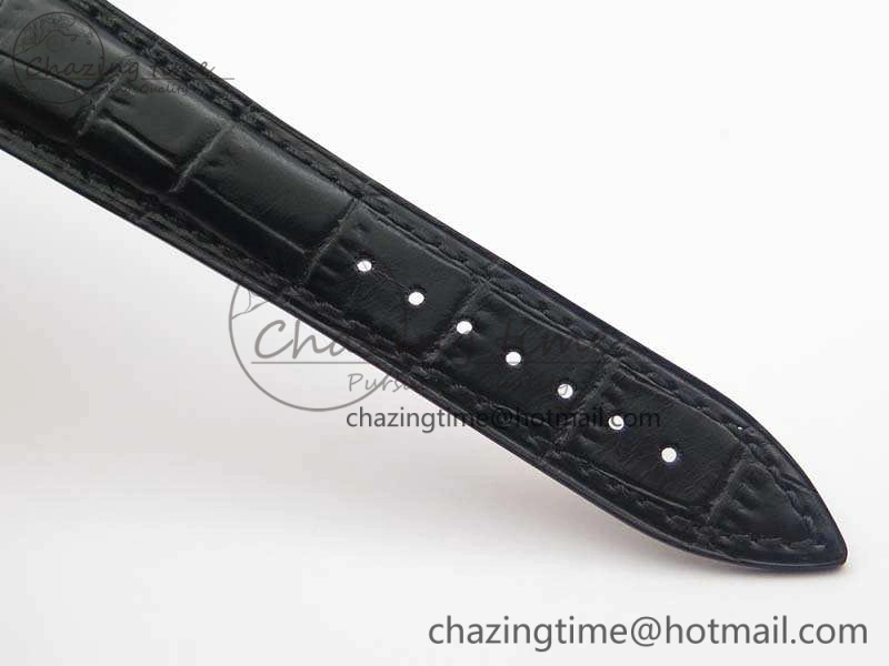 Casablanca Date SS GF 1:1 Best Edition Black Dial On Leather Strap A Upgraded 6596