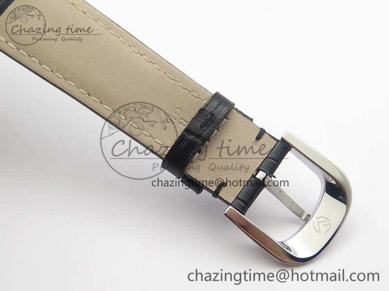 Casablanca Date SS GF 1:1 Best Edition Black Dial On Leather Strap A Upgraded 6596