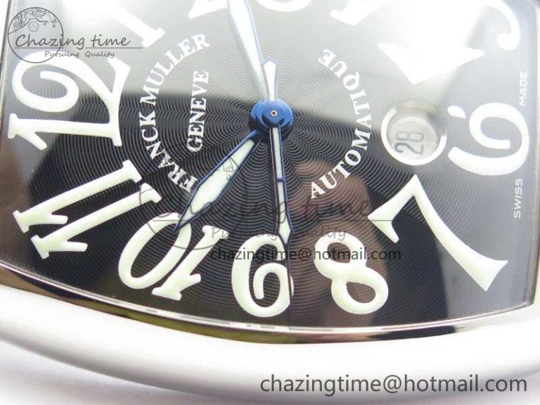 Casablanca Date SS GF 1:1 Best Edition Black Dial On Leather Strap A Upgraded 6596