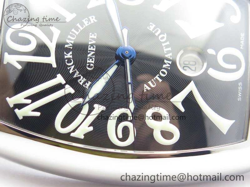 Casablanca Date SS GF 1:1 Best Edition Black Dial On Leather Strap A Upgraded 6596