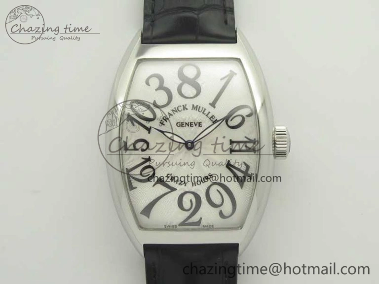 Casablanca Date SS GF 1:1 Best Edition Black Dial On Leather Strap A Upgraded 6596