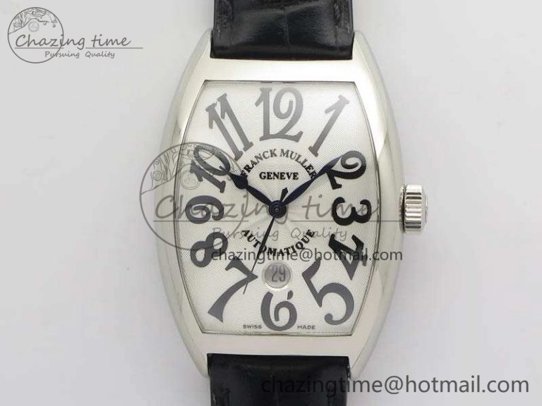 Casablanca Date SS GF 1:1 Best Edition White Dial On Black Leather Strap A ModernLook 6598