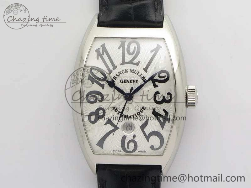 Casablanca Date SS GF 1:1 Best Edition White Dial On Black Leather Strap A ModernLook 6598