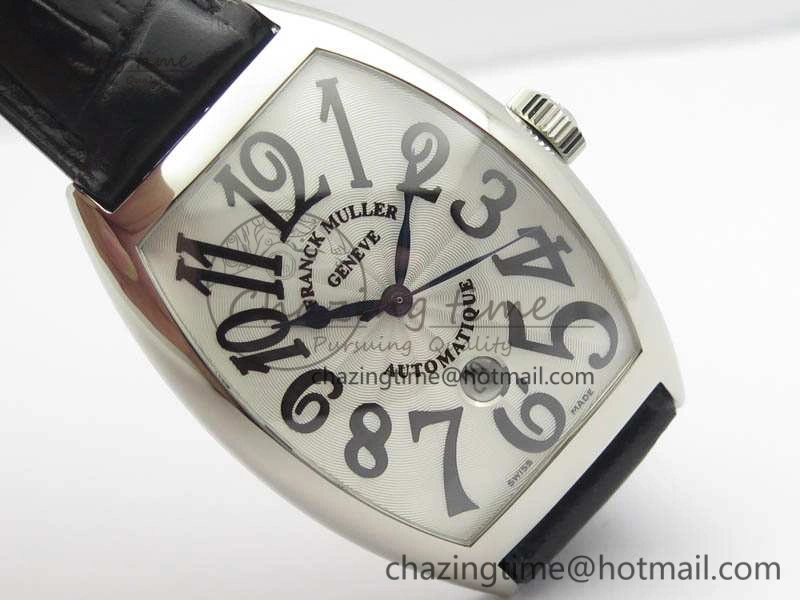 Casablanca Date SS GF 1:1 Best Edition White Dial On Black Leather Strap A ModernLook 6598