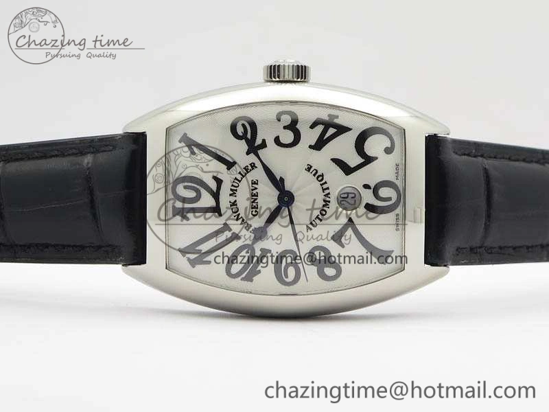Casablanca Date SS GF 1:1 Best Edition White Dial On Black Leather Strap A ModernLook 6598