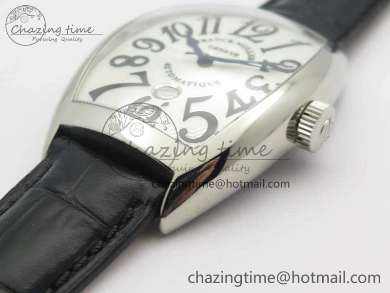 Casablanca Date SS GF 1:1 Best Edition White Dial On Black Leather Strap A ModernLook 6598