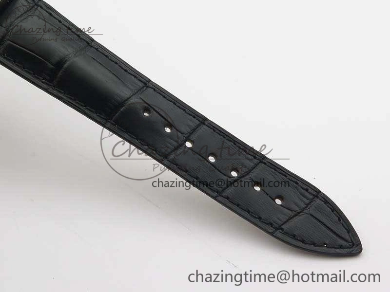 Casablanca SS TW 1:1 Best Edition Black Dial On Black Leather Strap A Flexible 6597