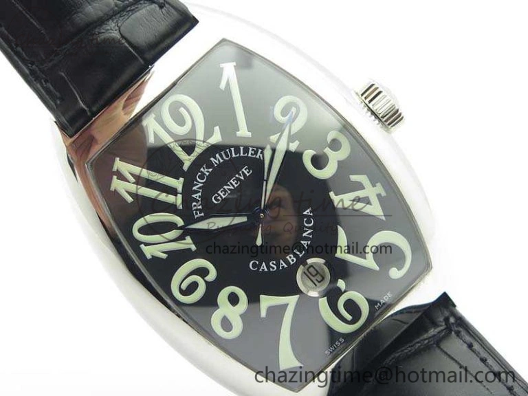 Casablanca SS TW 1:1 Best Edition Black Dial On Black Leather Strap A Flexible 6597