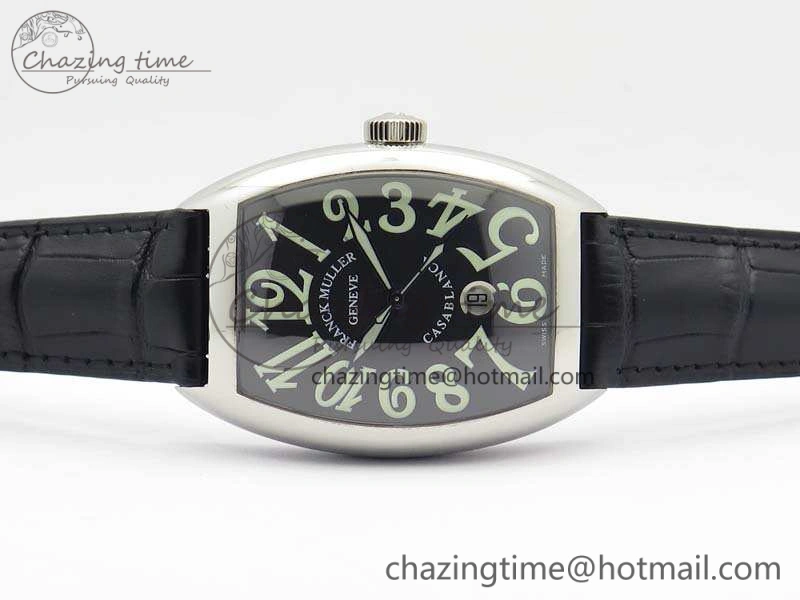 Casablanca SS TW 1:1 Best Edition Black Dial On Black Leather Strap A Flexible 6597