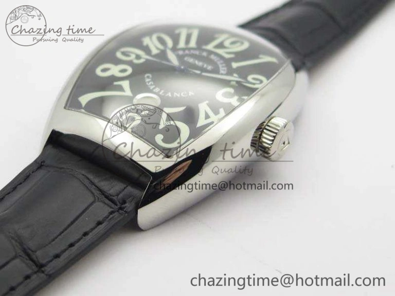 Casablanca SS TW 1:1 Best Edition Black Dial On Black Leather Strap A Flexible 6597