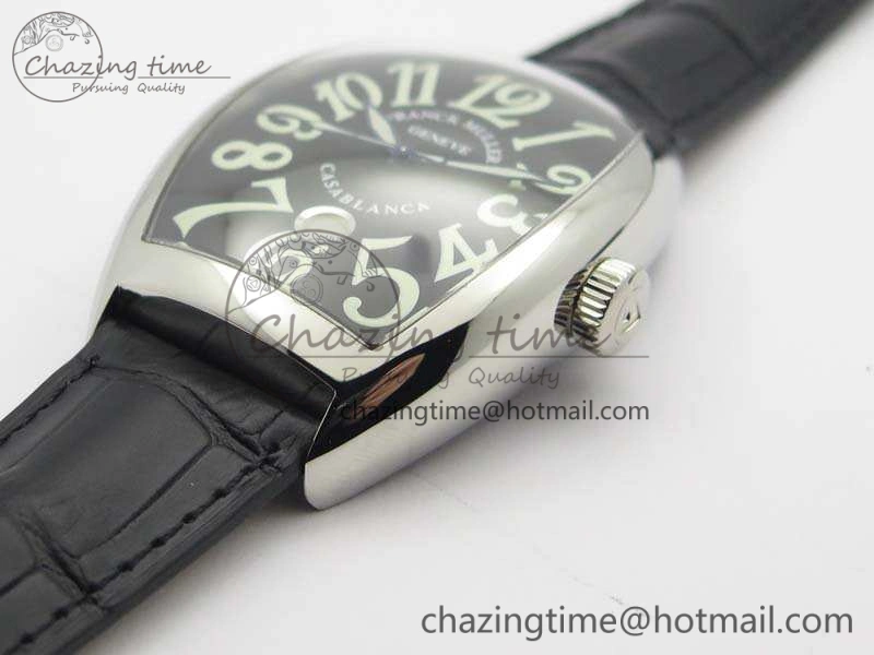 Casablanca SS TW 1:1 Best Edition Black Dial On Black Leather Strap A Flexible 6597