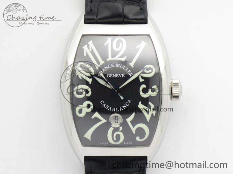 Casablanca SS TW 1:1 Best Edition Black Dial On Black Leather Strap A Flexible 6597