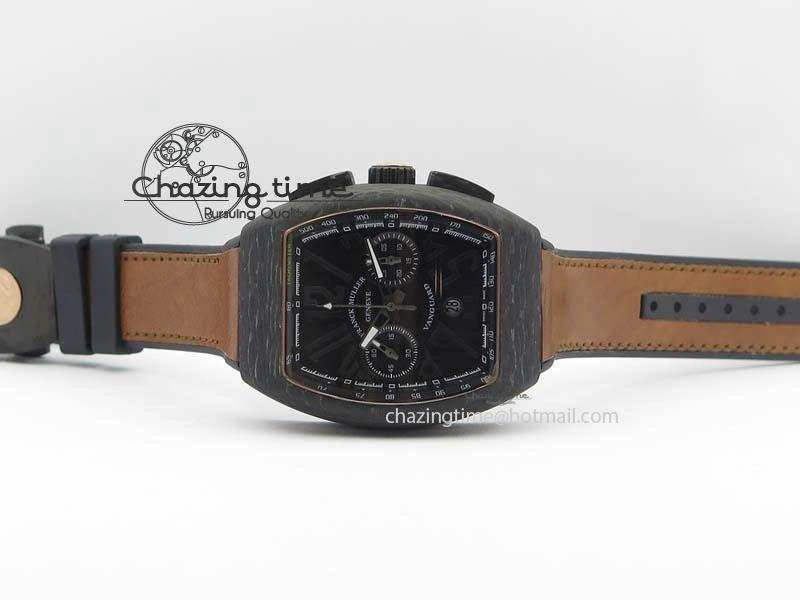 SmoothTexture Casablanca VanGuard Forged Carbon Black Dial On Brown Leather Strap A 6601