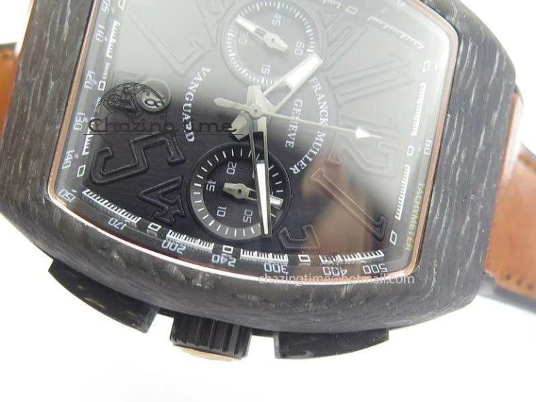 SmoothTexture Casablanca VanGuard Forged Carbon Black Dial On Brown Leather Strap A 6601