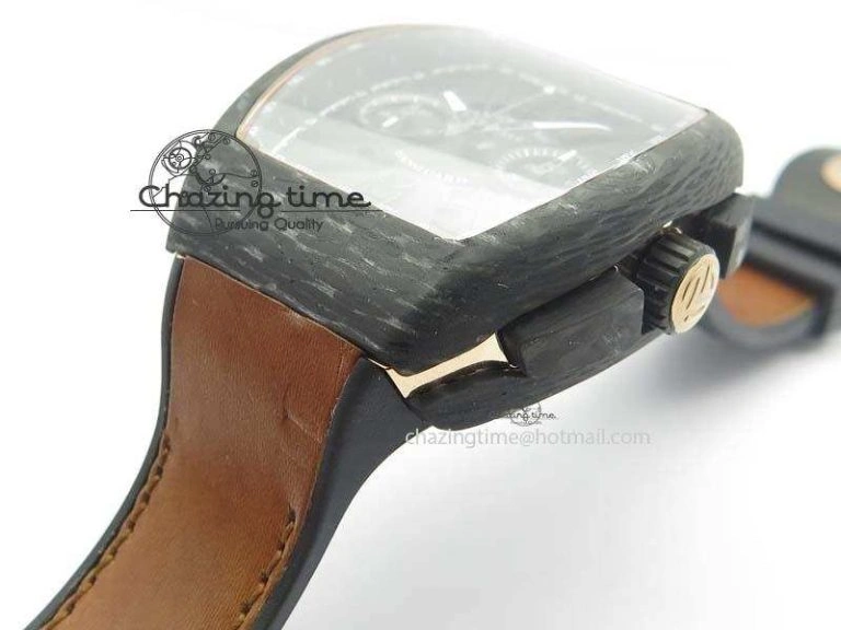 SmoothTexture Casablanca VanGuard Forged Carbon Black Dial On Brown Leather Strap A 6601