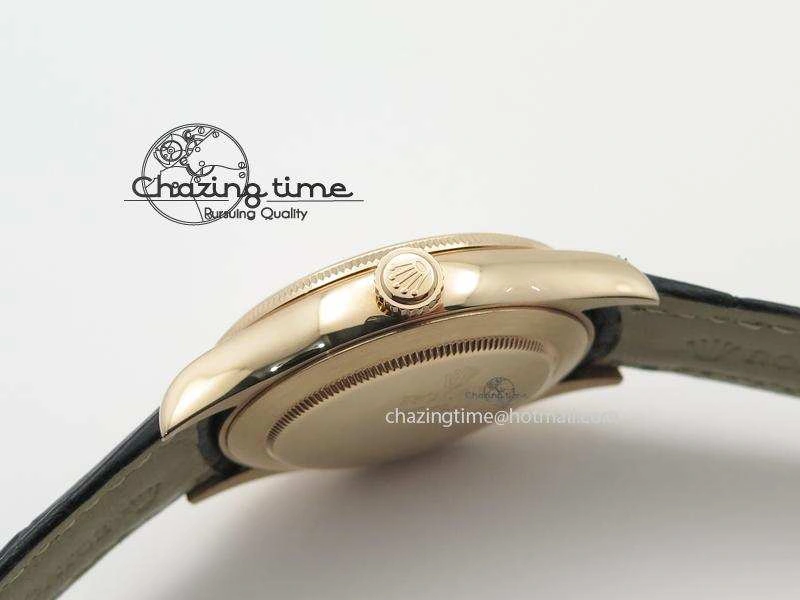 Seasonal Cellini 50505 RG Pink Dial On Black Leather Strap A2813 BP Maker 4033