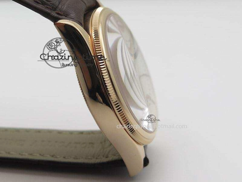 Classic Cellini 50505 RG White Dial on Brown Leather Strap A2824 BP Maker 4046