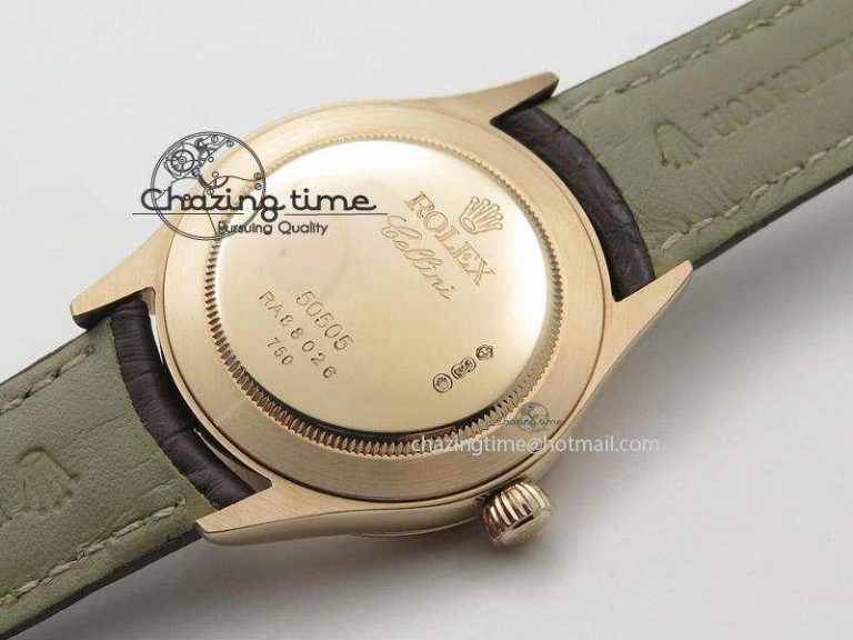 Classic Cellini 50505 RG White Dial on Brown Leather Strap A2824 BP Maker 4046