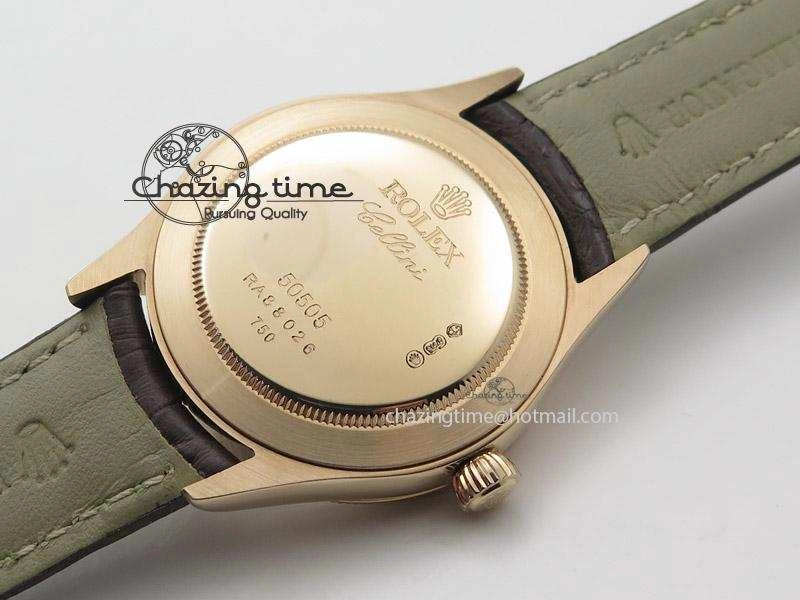 Classic Cellini 50505 RG White Dial on Brown Leather Strap A2824 BP Maker 4046