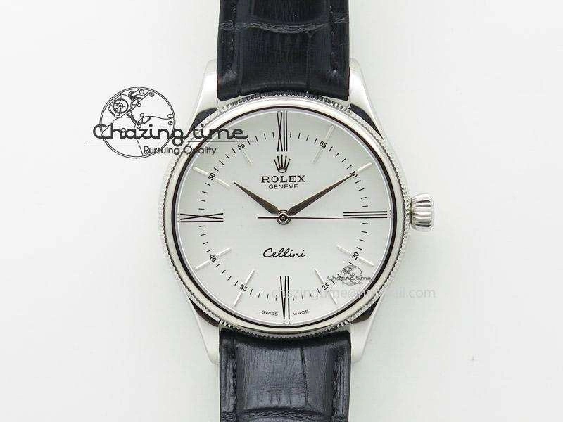 Cellini 50505 SS White Dial on Black Leather Strap A2824 BP Maker Unique 4044