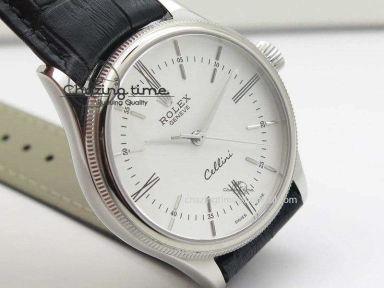 Cellini 50505 SS White Dial on Black Leather Strap A2824 BP Maker Unique 4044