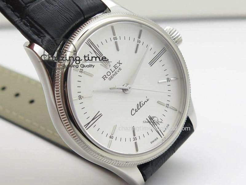 Cellini 50505 SS White Dial on Black Leather Strap A2824 BP Maker Unique 4044