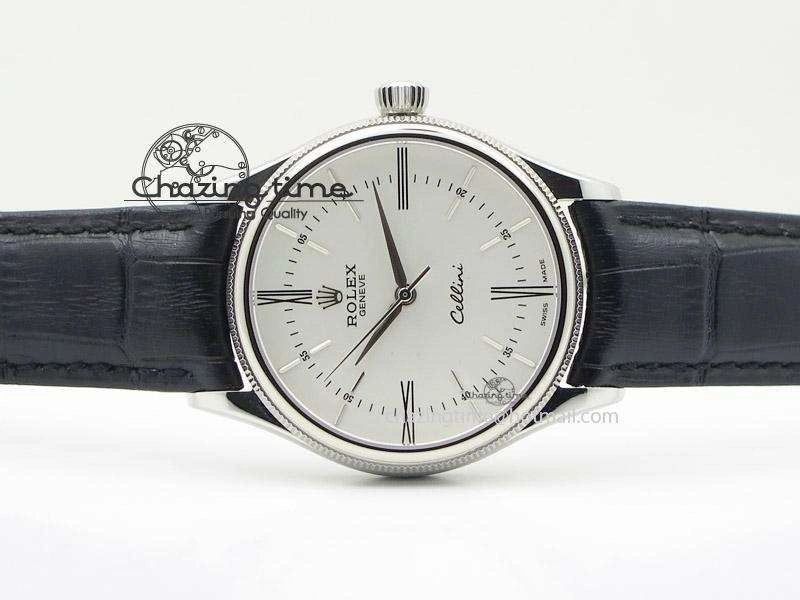 Cellini 50505 SS White Dial on Black Leather Strap A2824 BP Maker Unique 4044