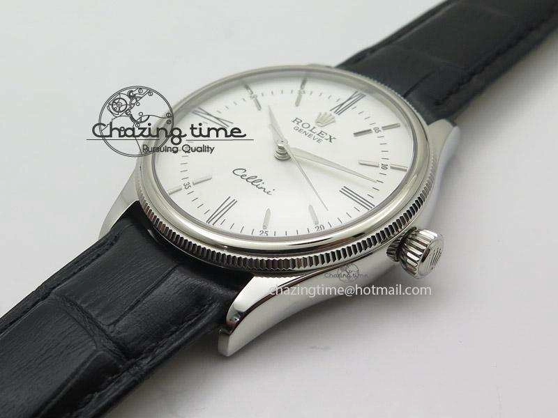 Cellini 50505 SS White Dial on Black Leather Strap A2824 BP Maker Unique 4044