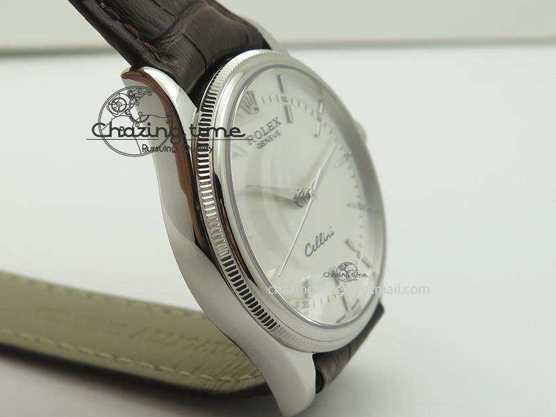 Cellini 50509 SS Sliver Dial On Brown Leather Strap A2813 BP Maker Durable 4036