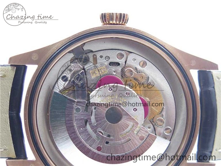 Resilient Cellini 50519 Real Date RG BP Maker Best Edition Black Dial Stick Markers on Black Leather Strap SA 3088
