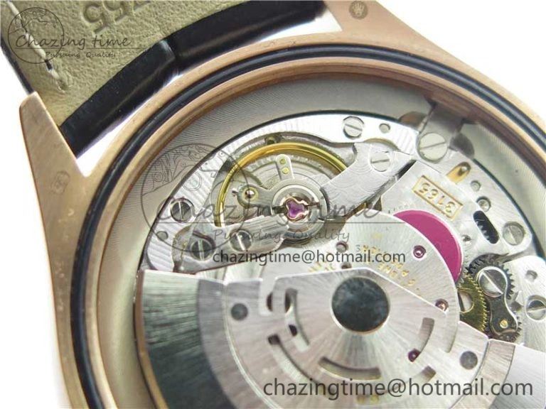 Resilient Cellini 50519 Real Date RG BP Maker Best Edition Black Dial Stick Markers on Black Leather Strap SA 3088