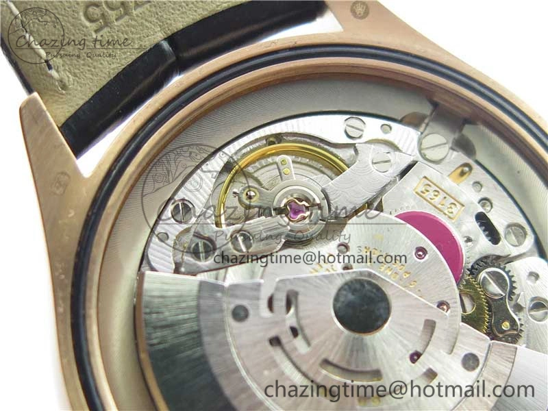Resilient Cellini 50519 Real Date RG BP Maker Best Edition Black Dial Stick Markers on Black Leather Strap SA 3088