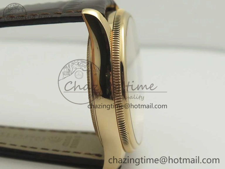 Lightweight Cellini 50519 Real Date RG MK Best Edition Black Dial Sticks Markers on Brown Leather Strap A 3318