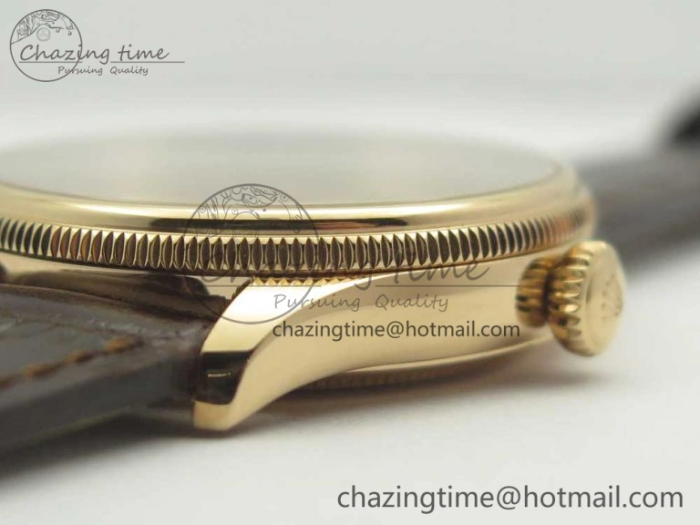 Lightweight Cellini 50519 Real Date RG MK Best Edition Black Dial Sticks Markers on Brown Leather Strap A 3318