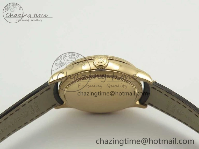 Lightweight Cellini 50519 Real Date RG MK Best Edition Black Dial Sticks Markers on Brown Leather Strap A 3318