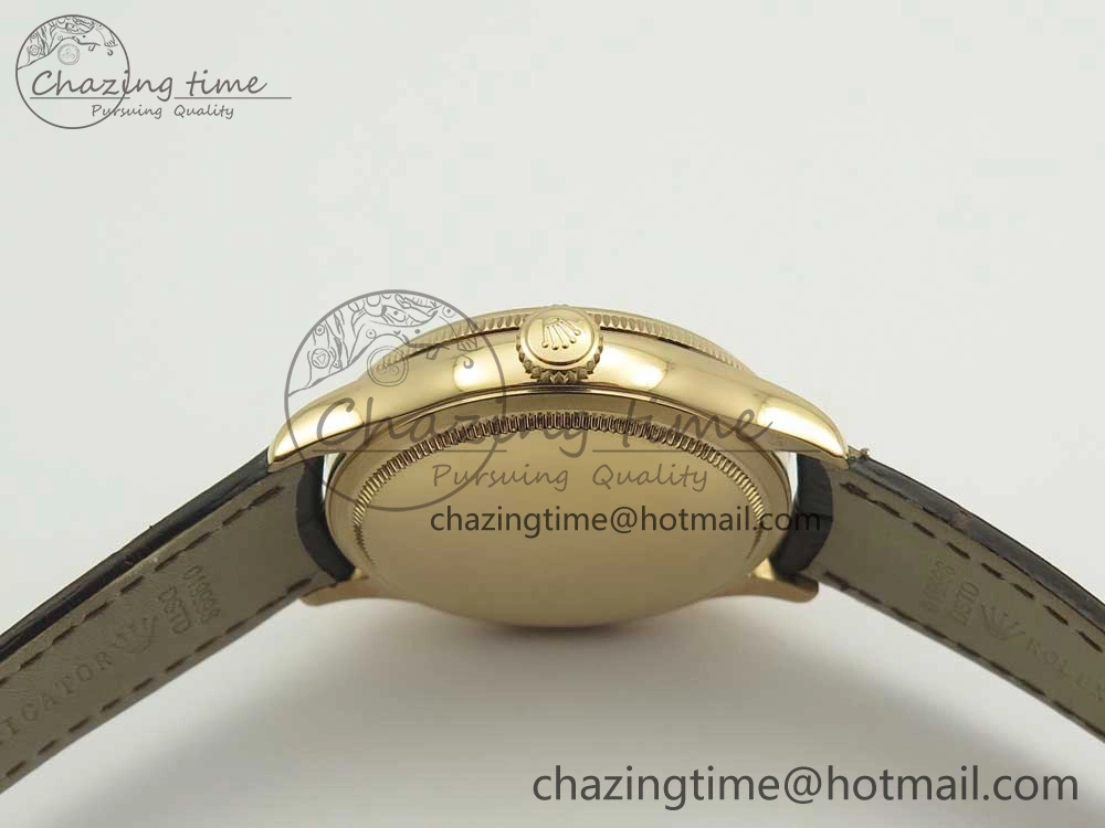 Lightweight Cellini 50519 Real Date RG MK Best Edition Black Dial Sticks Markers on Brown Leather Strap A 3318