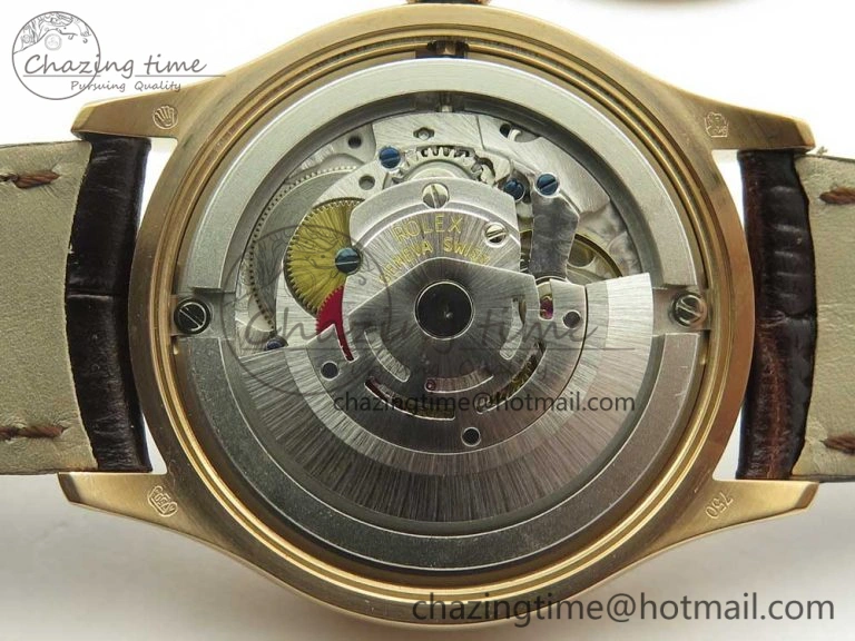 Lightweight Cellini 50519 Real Date RG MK Best Edition Black Dial Sticks Markers on Brown Leather Strap A 3318