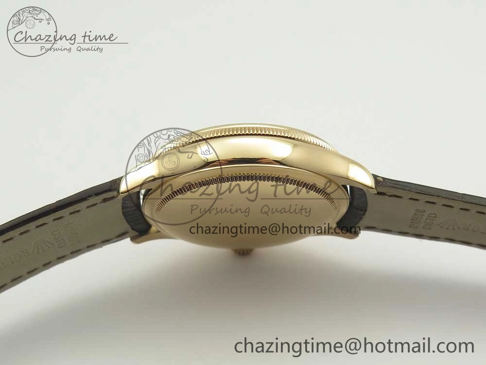 Cellini 50519 Real Date RG MK Best Edition White Dial Sticks Markers on Brown Leather Strap A Comfortable 3317