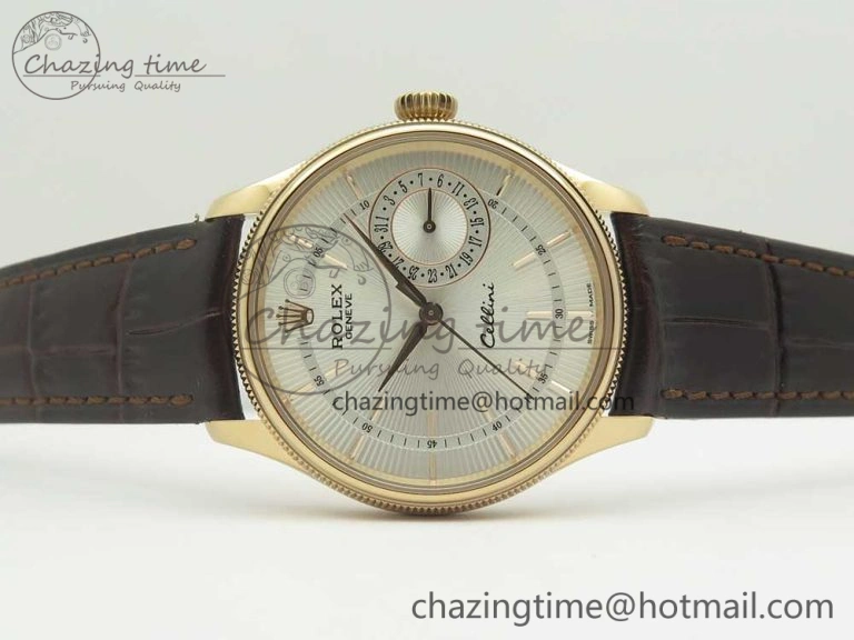 Cellini 50519 Real Date RG MK Best Edition White Dial Sticks Markers on Brown Leather Strap A Comfortable 3317