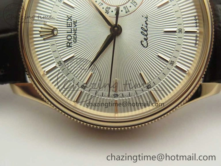 Cellini 50519 Real Date RG MK Best Edition White Dial Sticks Markers on Brown Leather Strap A Comfortable 3317