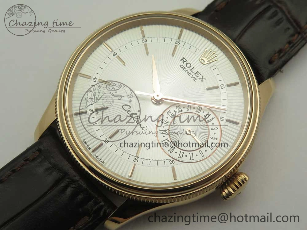Cellini 50519 Real Date RG MK Best Edition White Dial Sticks Markers on Brown Leather Strap A Comfortable 3317