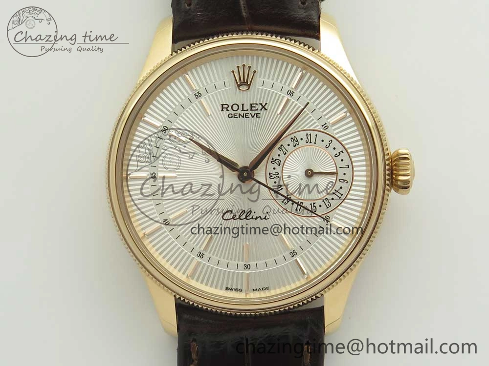 Cellini 50519 Real Date RG MK Best Edition White Dial Sticks Markers on Brown Leather Strap A Comfortable 3317