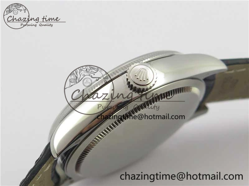 SmoothTexture Cellini 50519 Real Date SS BP Maker Best Edition Black Dial Sticks Markers on Black Leather Strap SA 3087