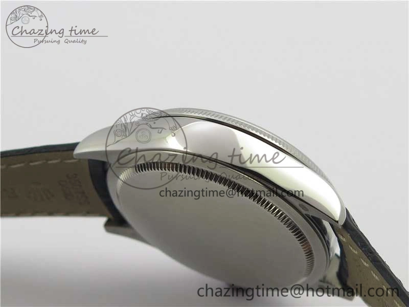 SmoothTexture Cellini 50519 Real Date SS BP Maker Best Edition Black Dial Sticks Markers on Black Leather Strap SA 3087