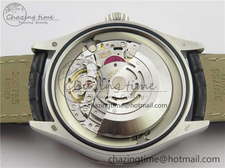 SmoothTexture Cellini 50519 Real Date SS BP Maker Best Edition Black Dial Sticks Markers on Black Leather Strap SA 3087