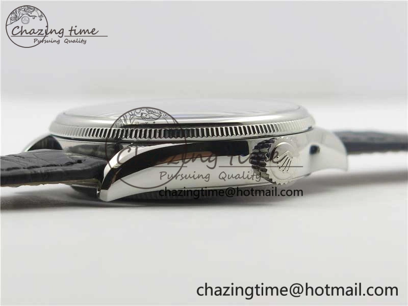 SmoothTexture Cellini 50519 Real Date SS BP Maker Best Edition Black Dial Sticks Markers on Black Leather Strap SA 3087