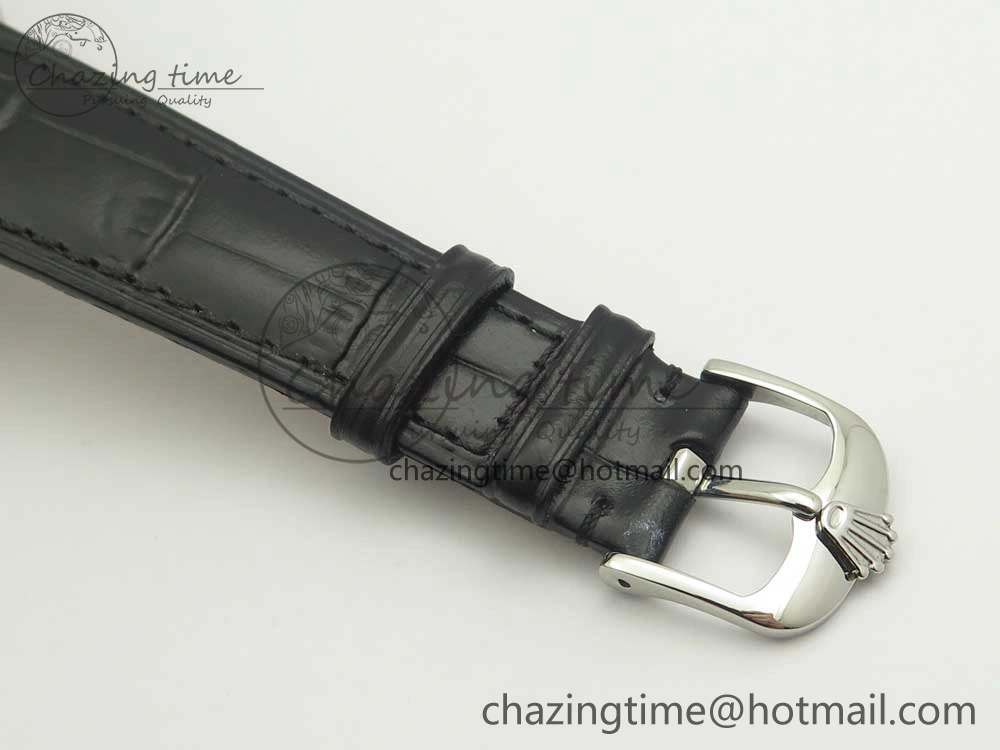Cellini 50519 Real Date SS MK Best Edition Black Dial Sticks Markers on Black Leather Strap A Affordable 3321