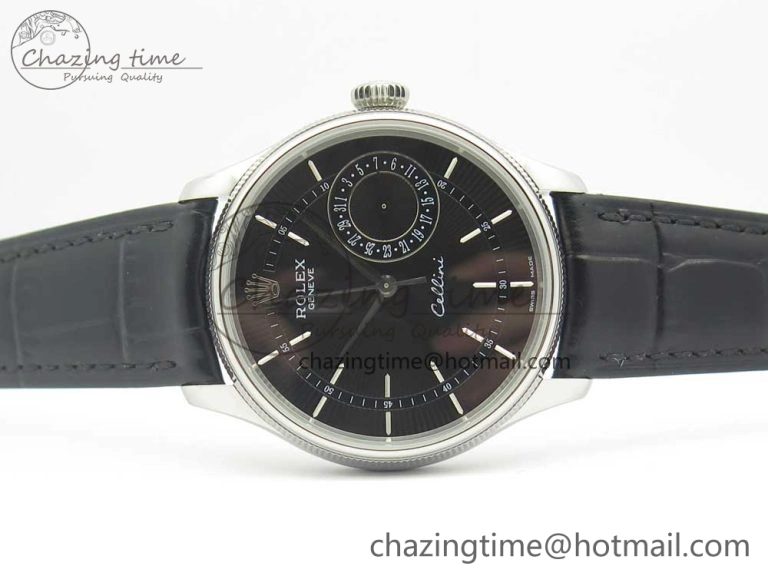 Cellini 50519 Real Date SS MK Best Edition Black Dial Sticks Markers on Black Leather Strap A Affordable 3321
