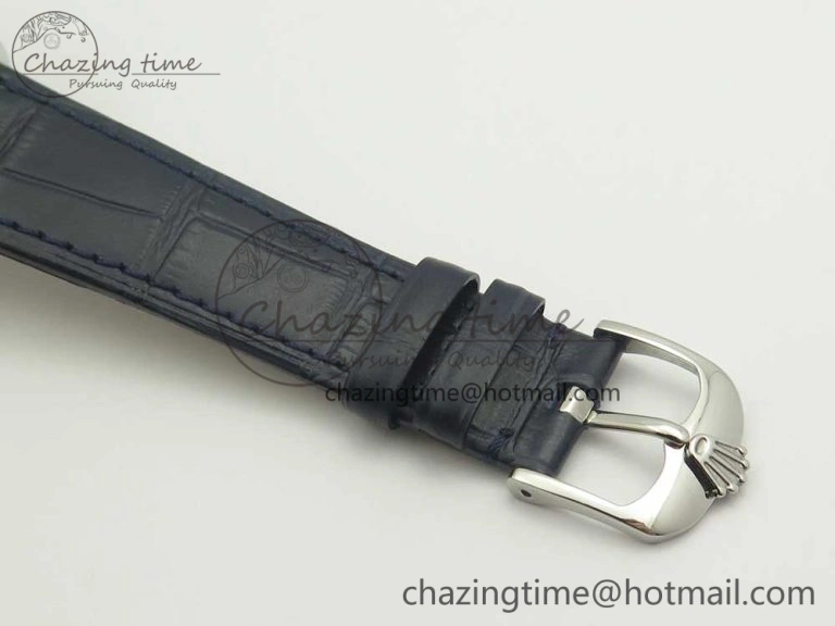 Cellini 50519 Real Date SS MK Best Edition Blue Dial Sticks Markers on Blue Leather Strap A FastDry 3320