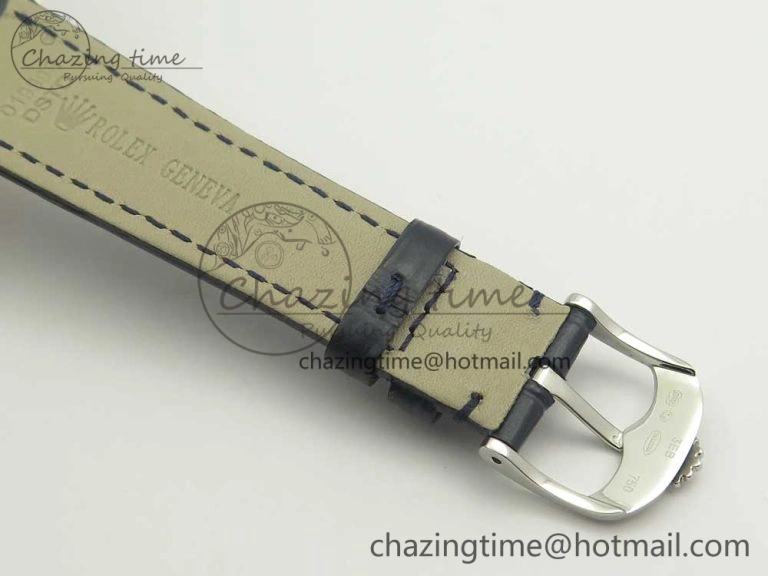 Cellini 50519 Real Date SS MK Best Edition Blue Dial Sticks Markers on Blue Leather Strap A FastDry 3320